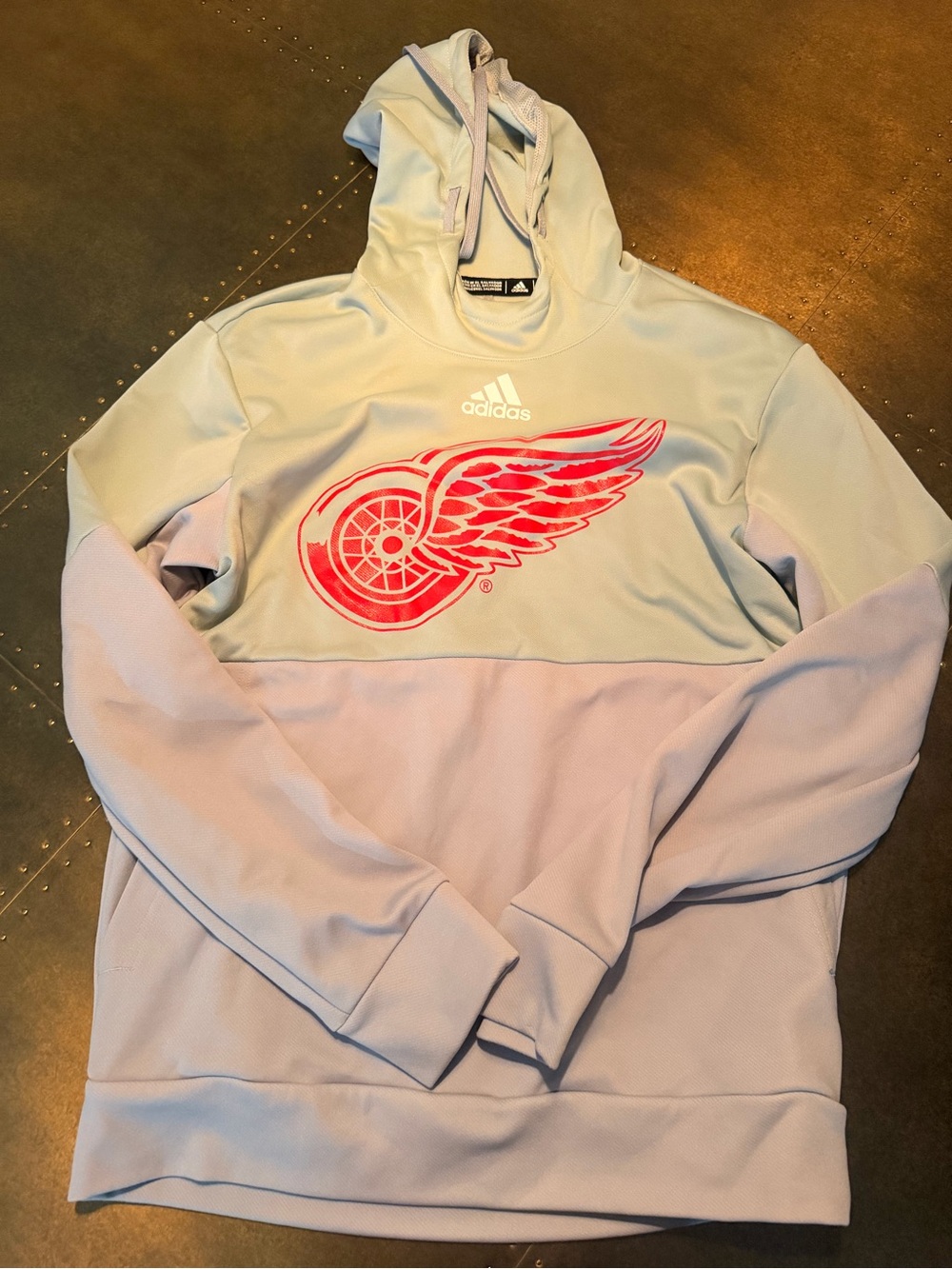 adidas Men’s Two-Tone Pullover Hoodie - Light Gray & Light Purple